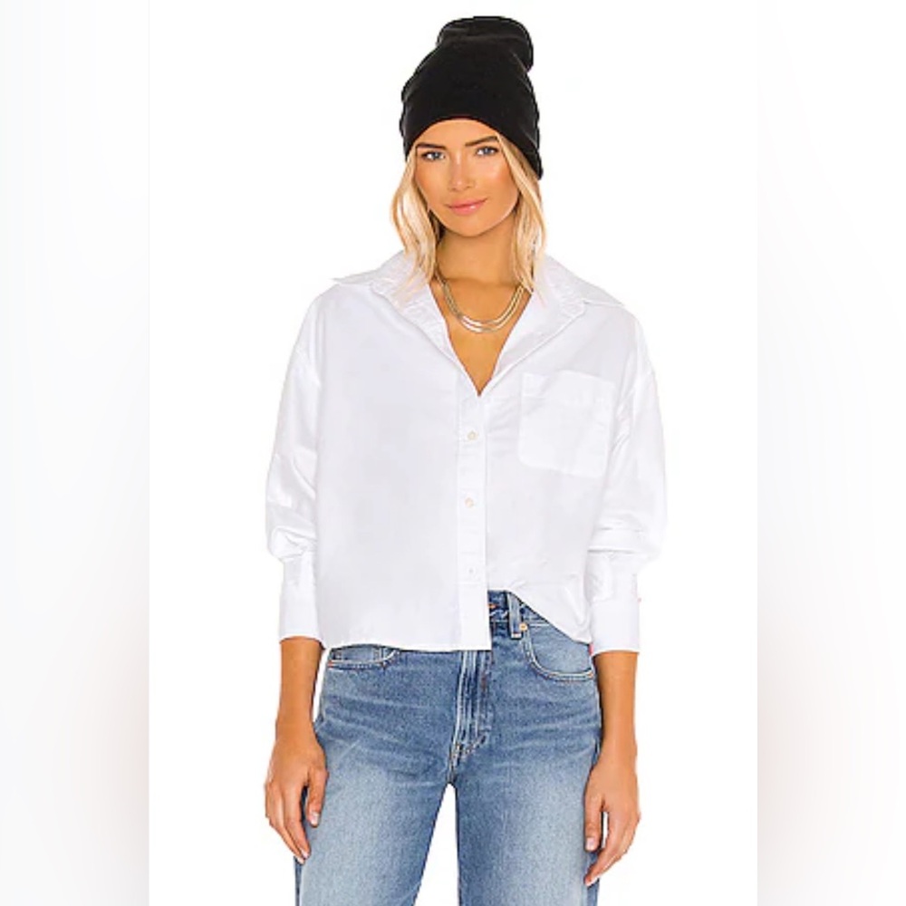 Classic White crop Button-Up Shirt